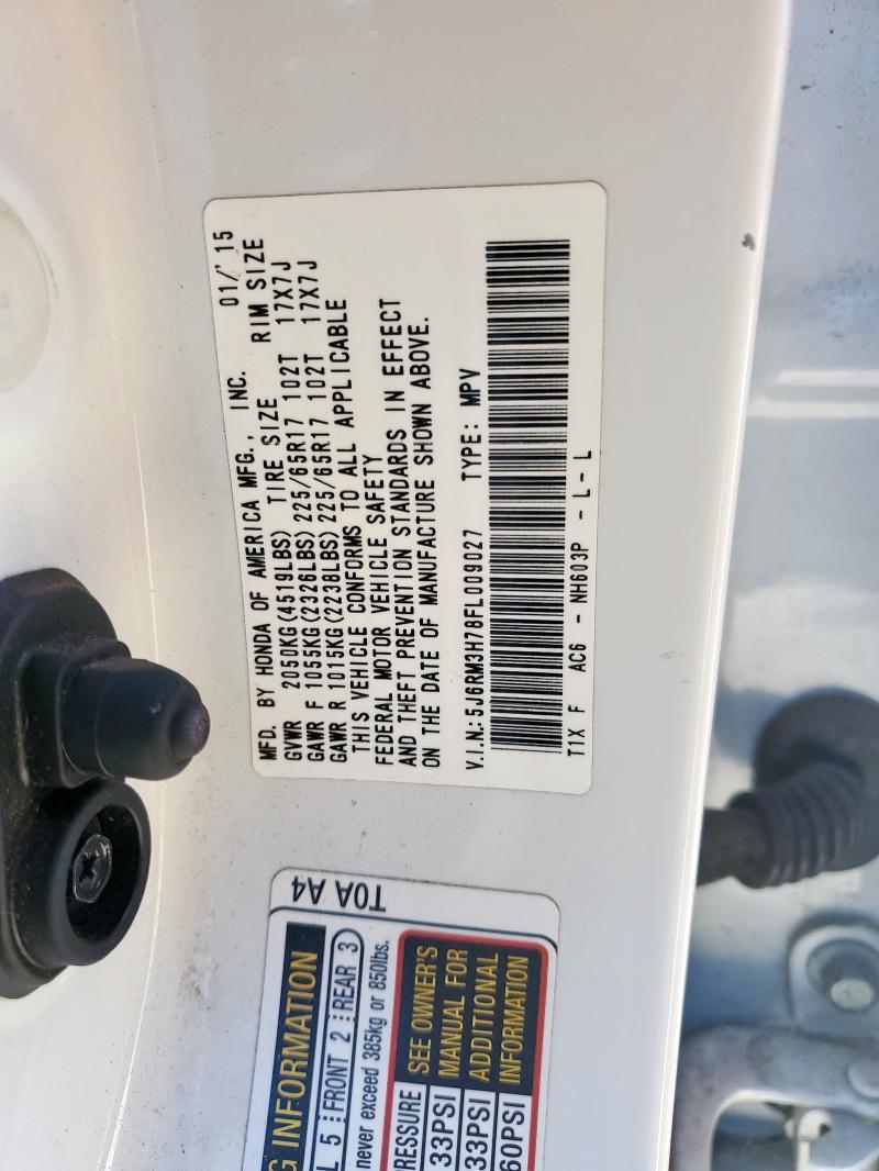 2015 HONDA CR-V EXL - 5J6RM3H78FL009027