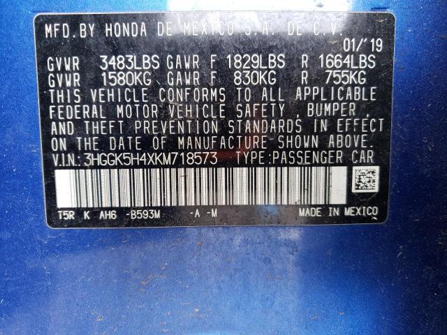 2019 HONDA FIT LX 3HGGK5H4XKM718573