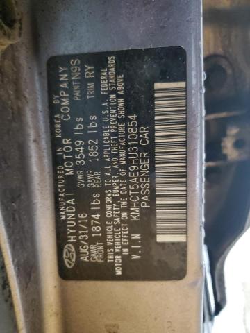 2017 HYUNDAI ACCENT SE KMHCT5AE9HU310854