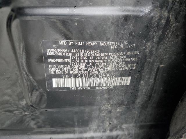 2016 SUBARU FORESTER 2 - JF2SJADC8GH489972