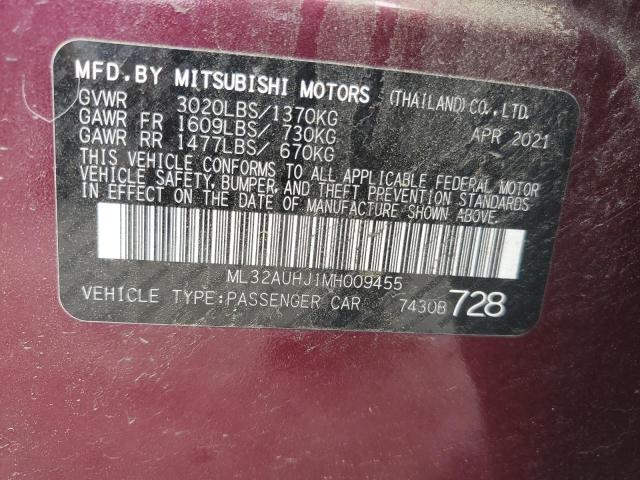 2021 MITSUBISHI MIRAGE ES - ML32AUHJ1MH009455