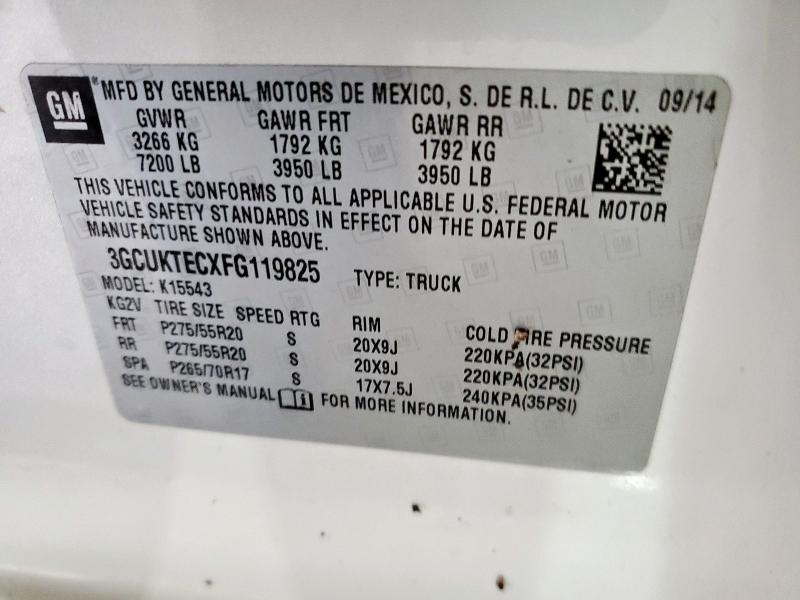2015 CHEVROLET SILVERADO - 3GCUKTECXFG119825