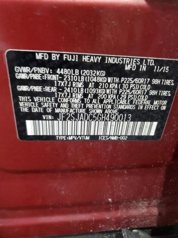 2016 SUBARU FORESTER 2 - JF2SJADC5GH490013