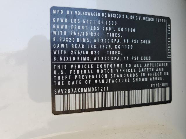 2021 VOLKSWAGEN TIGUAN SE - 3VV2B7AX8MM051211