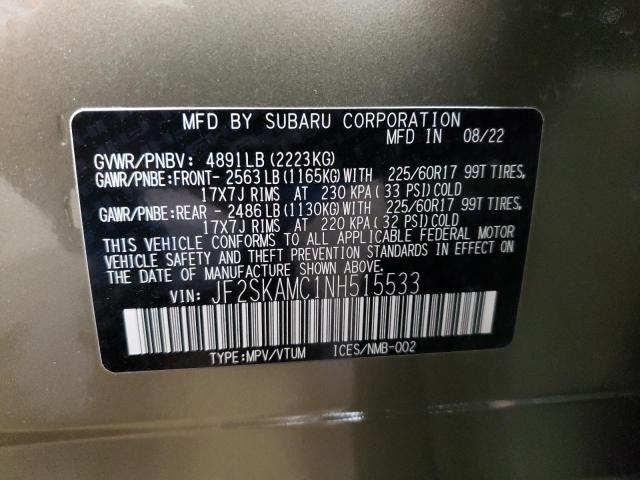 2022 SUBARU FORESTER W - JF2SKAMC1NH515533