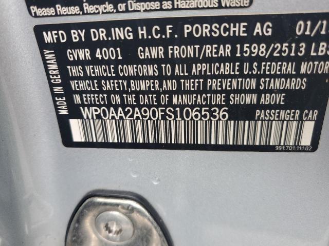 2015 PORSCHE 911 CARRER - WP0AA2A90FS106536