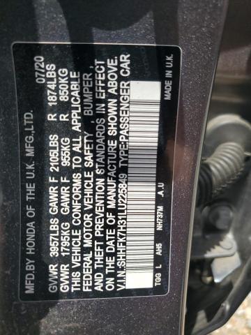 2020 HONDA CIVIC LX SHHFK7H31LU225849