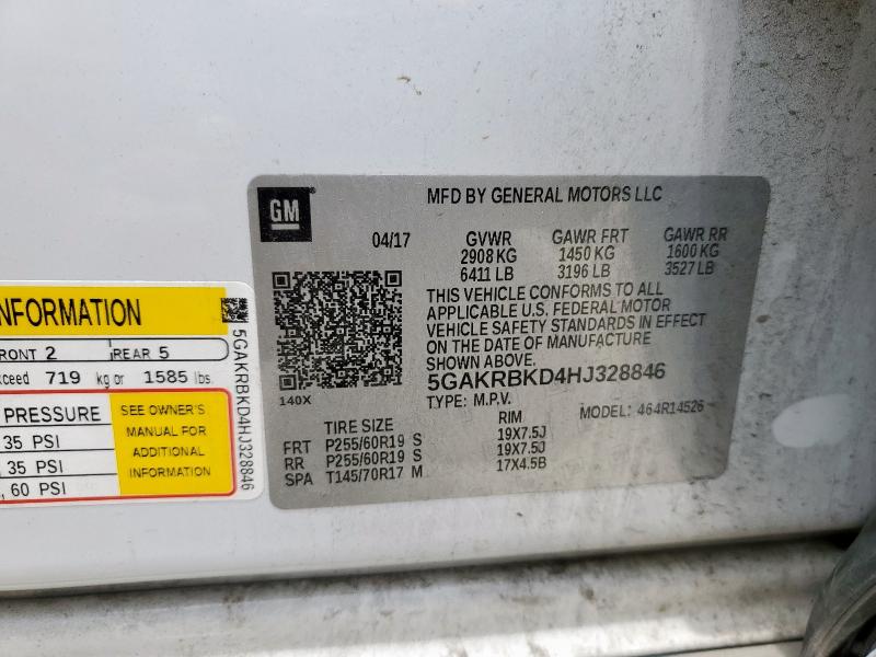 2017 BUICK ENCLAVE 5GAKRBKD4HJ328846