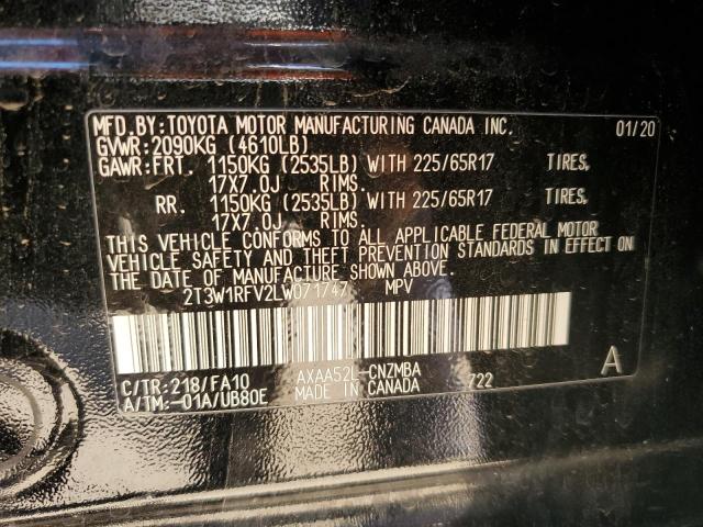 2020 TOYOTA RAV4 XLE - 2T3W1RFV2LW071747