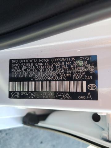 2021 TOYOTA MIRAI XLE JTDAAAAA9MA003476