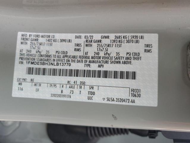 2022 FORD BRONCO BAS - 1FMDE5BH3NLB13770