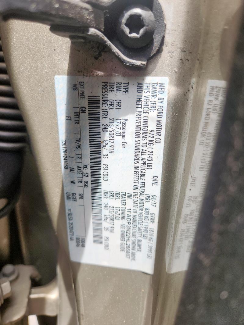 2017 FORD FOCUS TITA 1FADP3N22HL266807