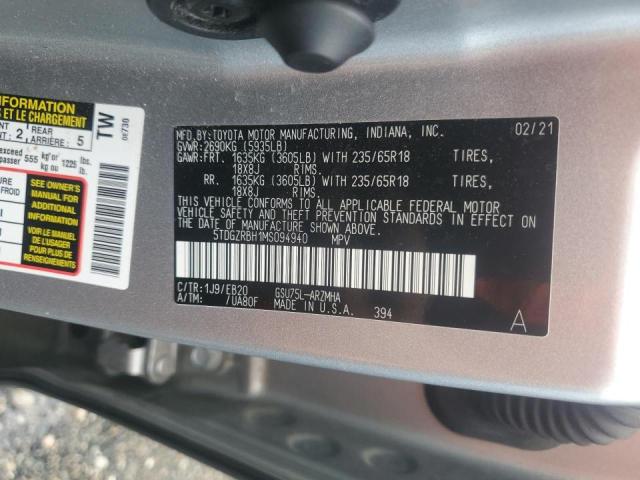 2021 TOYOTA HIGHLANDER 5TDGZRBH1MS094940