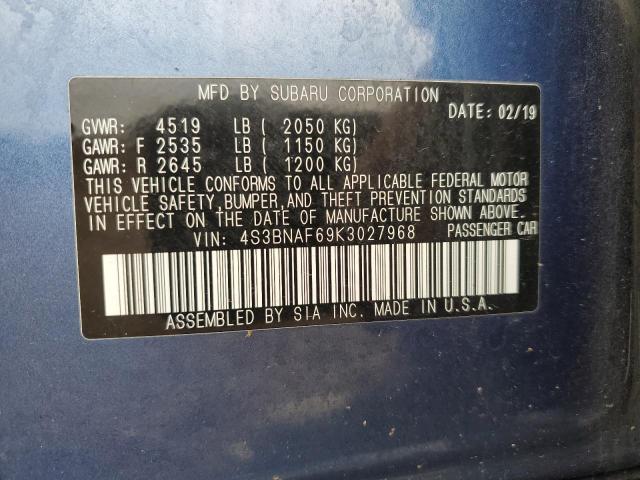 2019 SUBARU LEGACY 2.5 - 4S3BNAF69K3027968