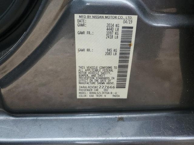 2019 NISSAN ALTIMA SR - 1N4AL4CV1KC227666
