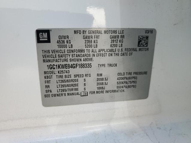 2016 CHEVROLET SILVERADO K2500 HEAVY DUTY LTZ 1GC1KWE84GF188335