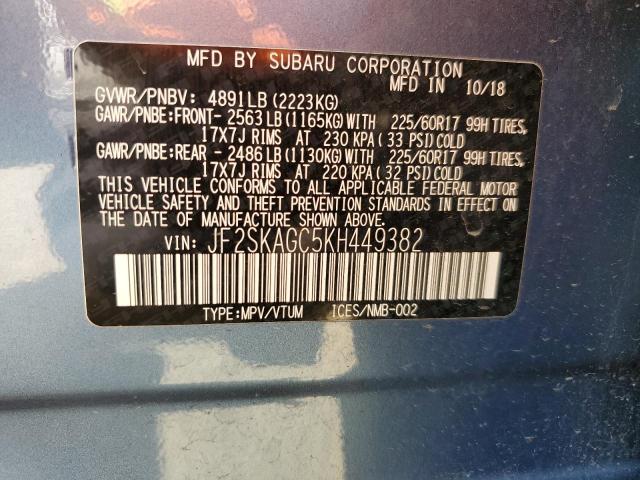 2019 SUBARU FORESTER P - JF2SKAGC5KH449382