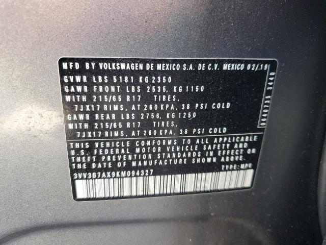 2019 VOLKSWAGEN TIGUAN SE - 3VV3B7AX9KM094327