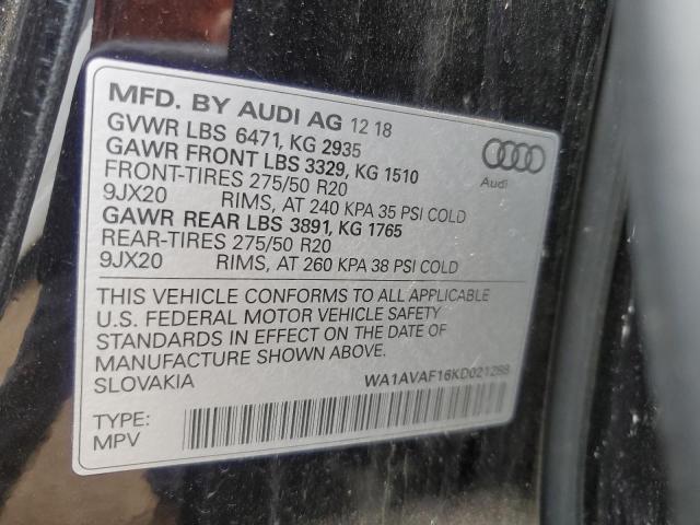 2019 AUDI Q8 PREMIUM - WA1AVAF16KD021288