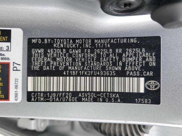 2015 TOYOTA CAMRY LE - 4T1BF1FK2FU493635