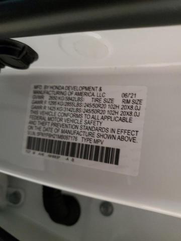 2021 HONDA PILOT SE 5FNYF6H21MB097176