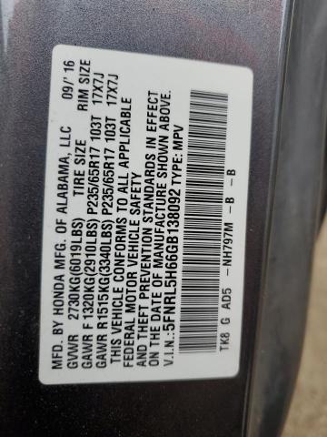 2016 HONDA ODYSSEY EX 5FNRL5H66GB138092