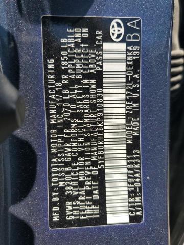 2019 TOYOTA COROLLA L 5YFBURHE6KP910830