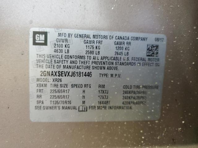 2018 CHEVROLET EQUINOX LT - 2GNAXSEVXJ6181446