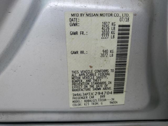 2018 NISSAN ALTIMA 2.5 - 1N4AL3AP3JC294704
