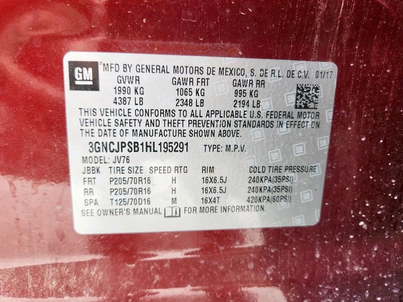 2017 CHEVROLET TRAX 1LT - 3GNCJPSB1HL195291