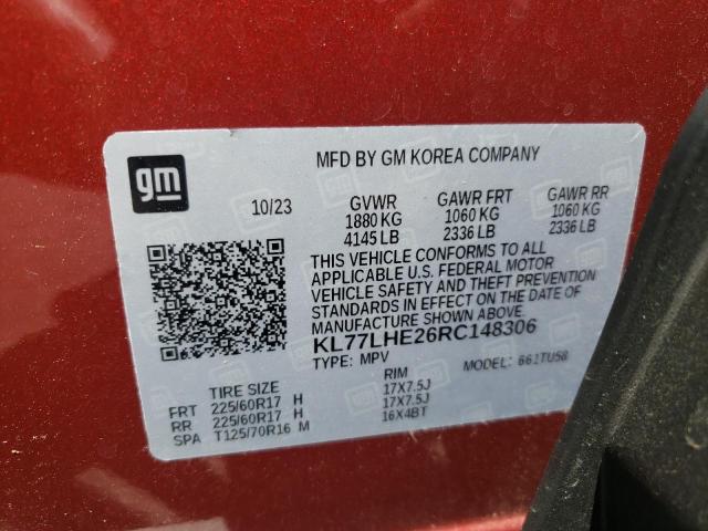 2024 CHEVROLET TRAX 1LT - KL77LHE26RC148306