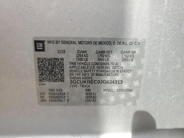 2018 CHEVROLET SILVERADO - 3GCUKREC0JG634313