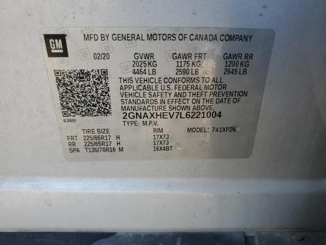 2020 CHEVROLET EQUINOX LS 2GNAXHEV7L6221004