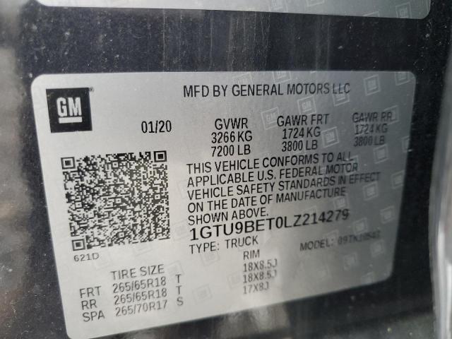 2020 GMC SIERRA K15 - 1GTU9BET0LZ214279