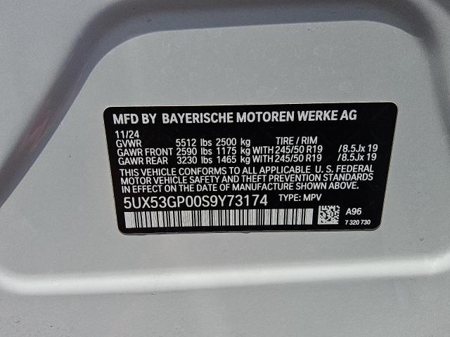 2025 BMW X3 30 XDRI - 5UX53GP00S9Y73174
