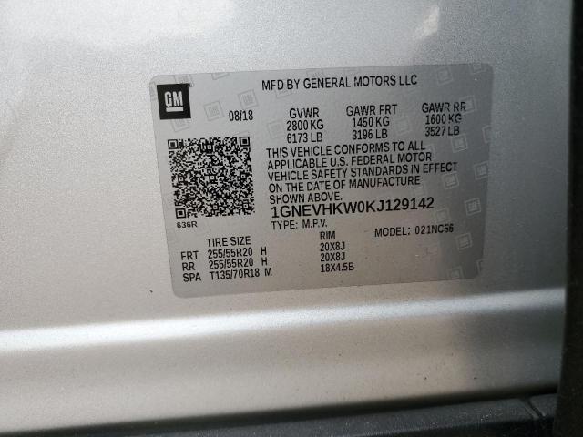 2019 CHEVROLET TRAVERSE L 1GNEVHKW0KJ129142
