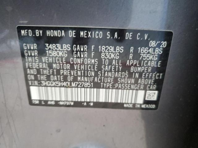 2020 HONDA FIT LX 3HGGK5H40LM727851
