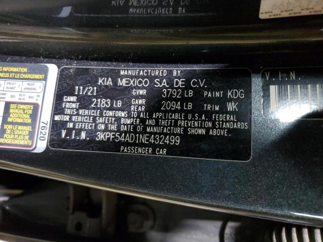 2022 KIA FORTE GT L - 3KPF54AD1NE432499