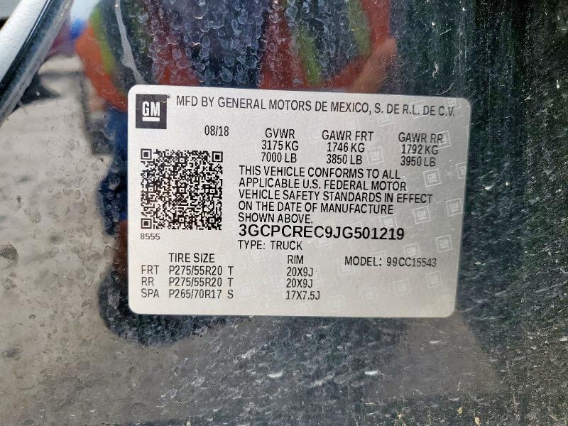 2018 CHEVROLET SILVERADO - 3GCPCREC9JG501219