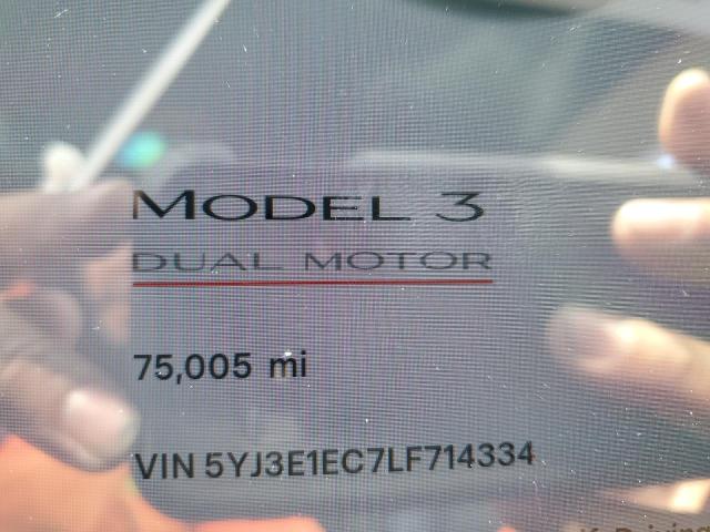 2020 TESLA MODEL 3 5YJ3E1EC7LF714334