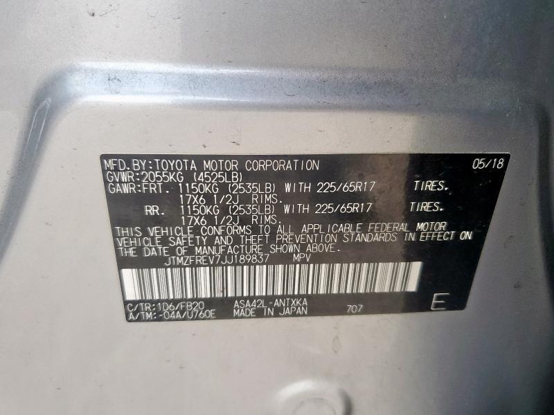 2018 TOYOTA RAV4 LE - JTMZFREV7JJ189837
