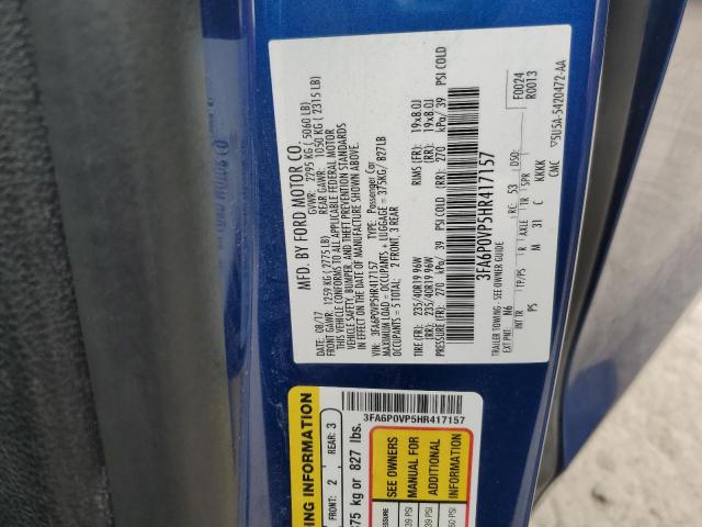 2017 FORD FUSION SPO 3FA6P0VP5HR417157