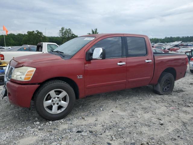 NISSAN TITAN XE 2004 red crew pic gas 1N6AA07A24N526183 photo #1