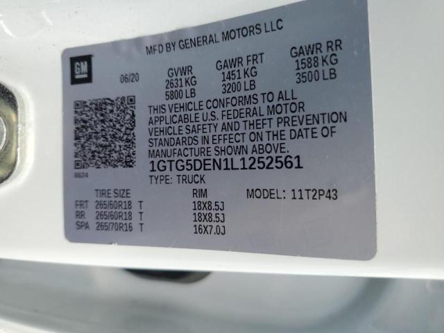 2020 GMC CANYON SLT 1GTG5DEN1L1252561