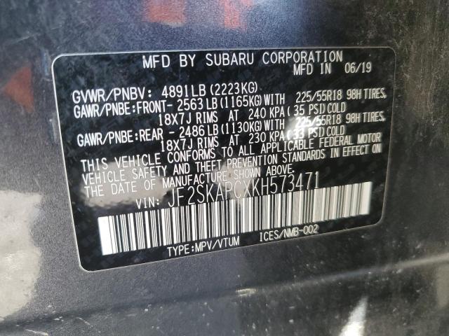 2019 SUBARU FORESTER S JF2SKAPCXKH573471