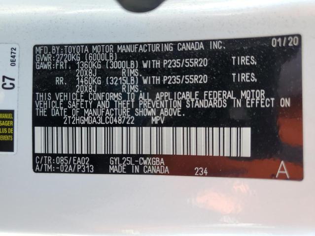2020 LEXUS RX 450H 2T2HGMDA3LC048722