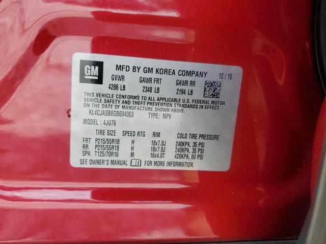 2016 BUICK ENCORE KL4CJASB8GB604063