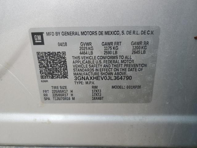 2018 CHEVROLET EQUINOX LS 3GNAXHEV0JL364790
