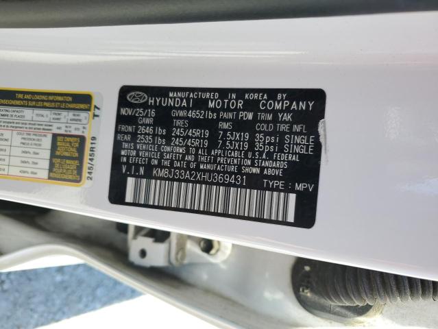 2017 HYUNDAI TUCSON LIM - KM8J33A2XHU369431