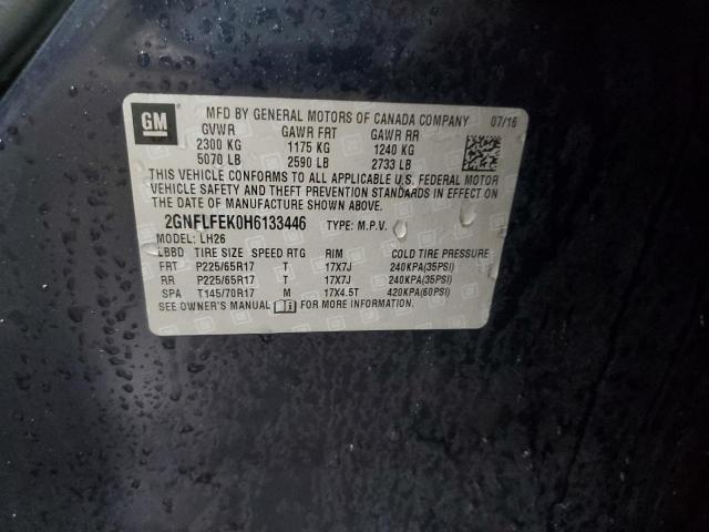 2017 CHEVROLET EQUINOX LT - 2GNFLFEK0H6133446